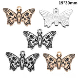 10pcs Dark Gothic Style Skull&Butterfly Enamel Charms for DIY Personality Punk Necklace Earrings Keychain Halloween Spooky Decor