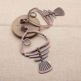 1pcs 126x67mm 2 Colors Antique Bronze Color Antique Copper Color Fish Bone Charms For DIY Jewelry Making