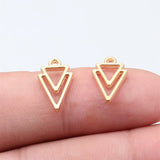 40pcs 16x9mm 3 Colors Antique Silver Color Kc Gold Color Rhodium Color Hollow Triangle Geometry Charms
