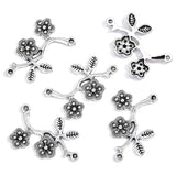 20pcs 5 Color Branches Flower Charm for Bracelet Necklace earring Connector DIY Handmade Jewelry Accessories 18*31mm Q280