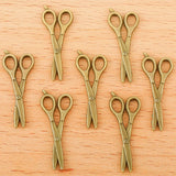 30pcs 4 Colors Scissor Zinc alloy Charms For necklace bracelet Pendants DIY Jewelry Handmade Making Accessorie J464 26*10mm