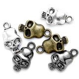 50 pcs 3 colors Metal Zinc Alloy skull Charms Fit Jewelry Pendant For DIY Necklace Bracelet Jewelry Making Findings