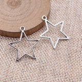 20pcs 30x27mm 5 Colors Hollow Star Charms For DIY Jewelry Making