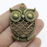2pcs 51x35mm 2 Colors Antique Bronze Color Antique Silver Color Owl Charms For DIY Jewelry Making