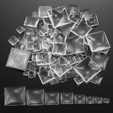 5-50pcs 8-30mm Clear Square Cabochons Transparent Flat Back Glass Cabochon Cameo Settings For DIY Jewelry Making Supplies V1009