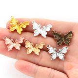 20pcs 6 Colors butterfly Charms For Bracelets Necklace Pendant DIY Handmade Jewelry Making accessories 19*23mm D2149