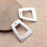 4pcs 35x28mm 5 Colors Hollow Out Hammered Trapezoidal Geometric Charms For DIY Jewelry Making