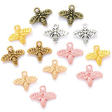 30pcs 6 colors bee Charms metal animal Earring necklace Pendants for Jewelry Making DIY Handmade Craft 15*12mm D2105