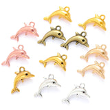 10pcs 6 colors dolphin Charms metal animal Earring necklace Pendants for Jewelry Making DIY Handmade Craft 15*17mm D7132
