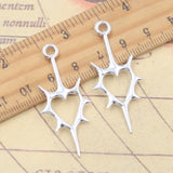 20 piezas dijes corazón pulgares espada 44x19mm colgantes de Color plata tibetana fabricación de joyería antigua artesanía hecha a mano DIY