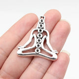 5pcs 38x34mm 2 Colors Antique Bronze Color Antique Silver Color Yoga Chakra Charms For DIY Jewelry Making