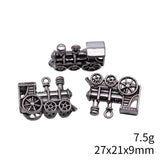 2pcs 27x21x9mm 4 Colors 3D Steam Locomotive Charms Train Pendant For DIY Jewelry Making
