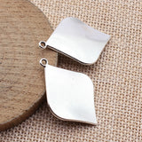 4pcs 35x25mm 5 Colors Twisted Leaf-Shaped Charms For DIY Jewelry Making