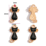 10pcs 17 styles animal Enamel Alloy cat Charm Earring Pendant DIY Keychain Necklace Jewelry Accessories W478