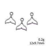 40pcs 12x9.7mm 5 Colors Hollow Whale Tail Charms For DIY Jewelry Making
