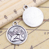 Colgantes de plata tibetana de Ángel Cupido, fabricación de joyas antiguas, bricolaje, artesanía hecha a mano, 10 piezas, 22x19mm