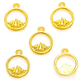 40pcs 4 Color mountain Charms Round Pendant For Bracelets Necklace Jewelry Making DIY Handmade Alloy Accessorie 14x11mm B1110