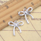 20 piezas dijes lazo 18x18mm colgantes de Color plata antigua fabricación DIY joyería tibetana hecha a mano