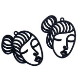5pcs 5 colors girl Face  Trendy Charm Woman Earring Necklace Alloy Charms for Jewelry Making 40*35mm
