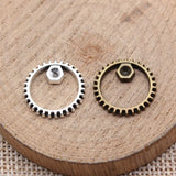 20pcs 17x17mm 2 Colors Antique Bronze Color Antique Silver Color Gear Charms For DIY Jewelry Making