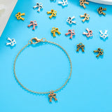 50pcs 6 colours Bow knot Charms for Bracelet Necklace Pendant Jewelry Making Handmade Crafts diy Supplies 9.5*11mm N1172