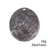 1pcs 59x47mm 2 Colors Antique Bronze Color Antique Silver Color Fingerprint Swirl Pendant For DIY Jewelry Making