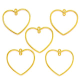 10pcs 5 Color Double hole Hollow heart shaped Charm for Necklace Keyring Pendant  DIY Handmade Jewelry Accessories 35*33mm A132