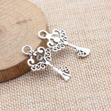 20pcs 33x18mm 2 Colors Antique Bronze Color Antique Silver Color Heart Key Charms For DIY Jewelry Making