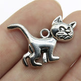 10pcs 30x22mm 2 Colors Antique Bronze Color Antique Silver Color Cat Charms For DIY Jewelry Making