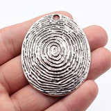 1pcs 59x47mm 2 Colors Antique Bronze Color Antique Silver Color Fingerprint Swirl Pendant For DIY Jewelry Making