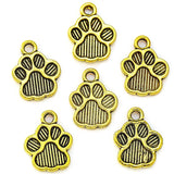 25pcs 6 Color Dog footprints Charm Bracelet Necklace Pendant DIY Jewelry Handmade Accessories 15*12mm
