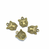 20 pcs 5 colors Tiger Charms Antique Pendants for Jewelry Making Necklace Bracelet Accessories Findings 15*12mm D9265