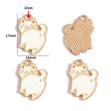 10pcs 17 styles animal Enamel Alloy cat Charm Earring Pendant DIY Keychain Necklace Jewelry Accessories W478