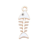 10pcs 24x8.4mm 2 Colors White Color Black Color Fish Bone Charms For DIY Jewelry Making