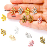 30pcs 7 color 10*14.5mm Double hole Small leaves Charms for Necklace Pendant DIY Jewelry Making Handcrafted Accessories Q388