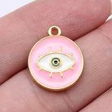 10pcs 16x18mm Kc Gold Color Evil Eye Charms For DIY Jewelry Making