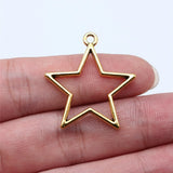 20pcs 30x27mm 5 Colors Hollow Star Charms For DIY Jewelry Making