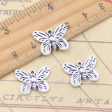 20 piezas dijes de mariposa 13x17mm colgantes de Color plata antigua para hacer joyería tibetana hecha a mano DIY