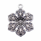 10pcs 31x27mm 2 Colors Antique Bronze Color Antique Silver Color Flowers Charms For DIY Jewelry Making