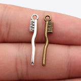 10pcs 29x13mm 2 Colors Antique Bronze Color Antique Silver Color Toothbrush Charms For DIY Jewelry Making