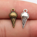 10pcs 19x8x4mm 2 Colors Antique Bronze Color Antique Silver Color Ice Cream Charms For DIY Jewelry Making
