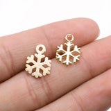20pcs 15x10mm 2 Colors Antique Silver Color Kc Gold Color Snowflake Charms For DIY Jewelry Making
