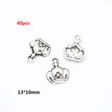 2-40pcs Ancient silver Alloy Loose Spacer Beads Gold Silver Crown Beads for Jewelry Making DIY Bracelet Handmade Accessories