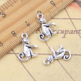 20 piezas dijes Animal mono encantador 15x13mm colgantes de Color plata antigua fabricación DIY joyería tibetana hecha a mano