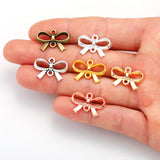 20 pcs 4 color Antique silver color Metal bow-knot Charms Pendants For Jewelry Making Diy Handmade Jewelry 22*15 N101