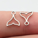 40pcs 12x9.7mm 5 Colors Hollow Whale Tail Charms For DIY Jewelry Making
