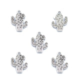 10 pcs Cactus Charms Antique Silver color Metal Pendant for Necklace Charm Jewelry Making 20*15mm Q241