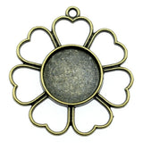 10pcs Fit 14mm Antique Bronze Color Round Flower Cameo Cabochon Base Setting For DIY Jewelry Making Jewelry Findings