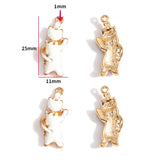 10pcs 17 styles animal Enamel Alloy cat Charm Earring Pendant DIY Keychain Necklace Jewelry Accessories W478