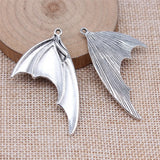 5pcs 32x53mm 2 Colors Antique Silver Color Gun Black Color Dragon Wings Charms For DIY Jewelry Making